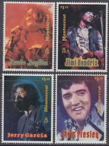 MONTSERRAT Sc # 923-6 CPL MNH SRET AMERICAN ROCK STARS - ELVIS, GARCIA, JOPLIN