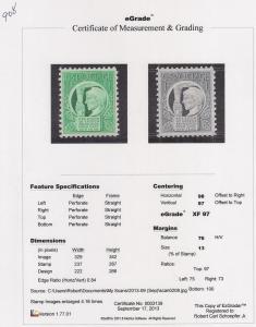 908 1 cent Four Freedoms Stamp mint OG NH EGRADED XF-SUPERB 97 XXF