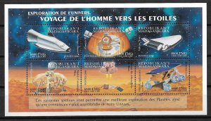 2000 Madagascar 1541 Exploration of the Universe MNH S/S of 6