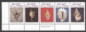 1986 MARSHALL ISLANDS Sc# 123a (119-123) Sea Shells MNH