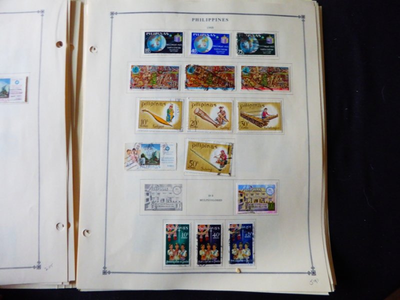 Philippines 1960-1973 Stamp Collection on Scott International Album Pages