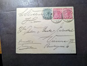 1898 British South Africa Cover Durban Natal to Vienna VII Austria