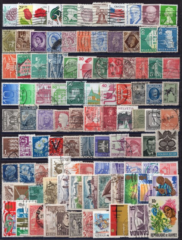 100 Different used stamps