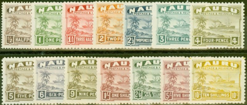 Nauru 1937 set of 14 SG26B-39B Fine Lightly Mtd Mint