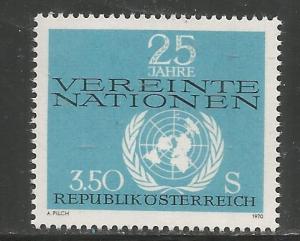 AUSTRIA 884 MNH UNITED NATIONS EMBLEM 1970