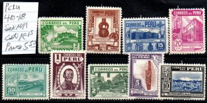 Peru 410-418 Set Mint hinged