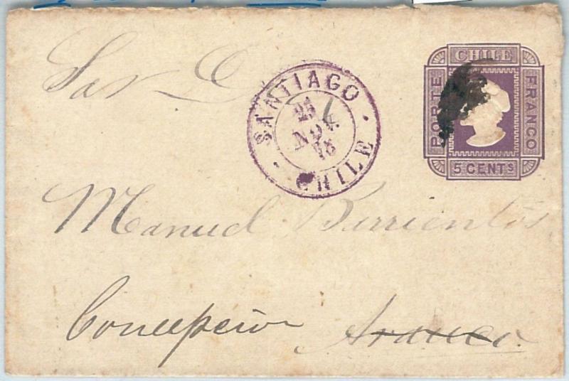 69206 - CHILE - POSTAL HISTORY - STATIONERY COVER Higgings & Gage # 2b PURPLE