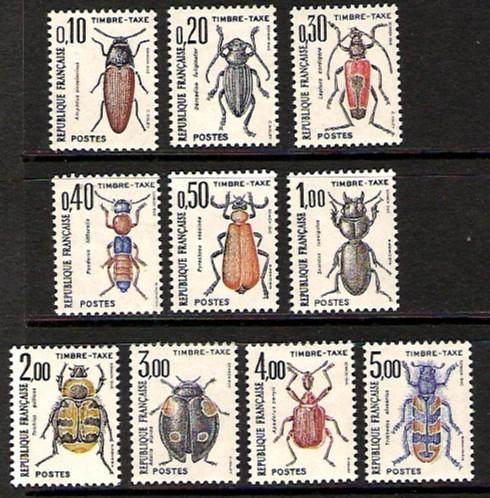 France #J106-15 Insects, Postage Due 1982-83 NH Cat. $ 5.45