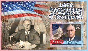 Stamps. Franklin Delano Roosevelt 6 sheets sperforated MNH** 2017 year NEW!