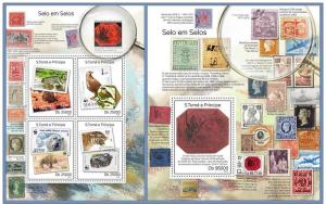 ST. TOME PRINCIPE 2014 2 SHEETS st14318ab STAMPS ON STAMPS 