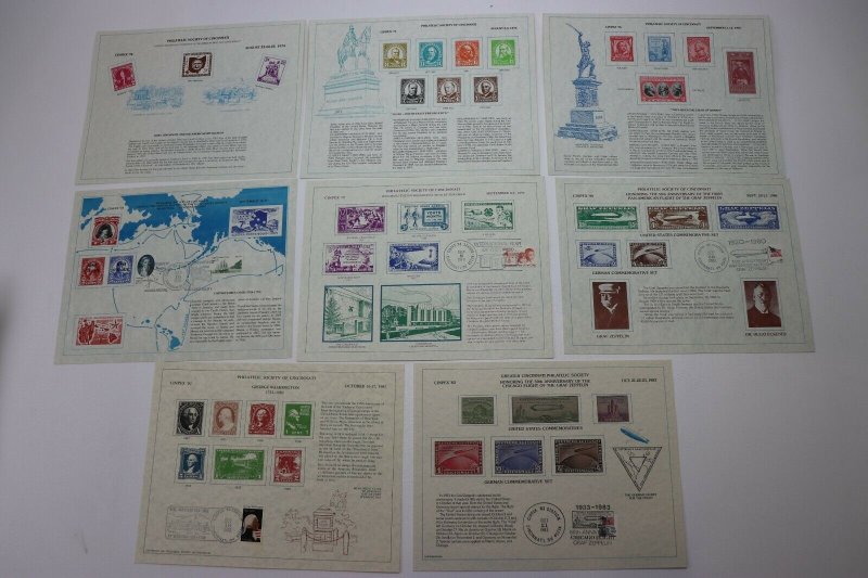 CINPEX 1974-1983 US Philatelic Exhibition Stamp show Souvenir card lot page coll