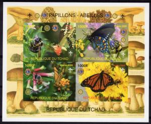 Chad 2008 Butterflies/ Bees /Rotary/Lions/Mushrooms/Scout 5 COLOR PROOFS  MNH