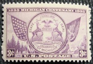 US #775 MNH Single, Michigan, SCV $.30 L12