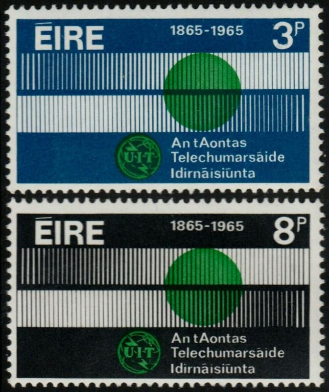 ✔️ IRELAND 1965 - ITU GLOBE & COMMUNICATION - SC. 198/199 MNH OG [IR0170]