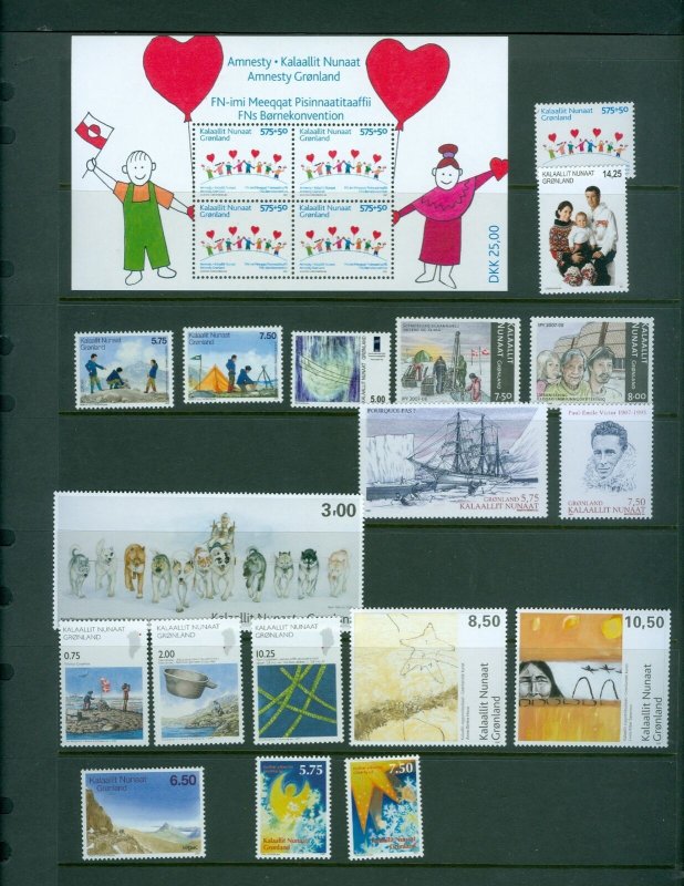 Greenland. 2007 Lot. MNH. 18 Stamps. 1 Souvenir Sheet.