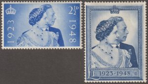 EDSROOM-17135 Great Britain 267-268 MNH 1948 Complete Silver Wedding CV$30.30