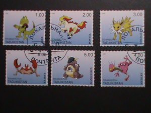 ​TAJIKISTAN -2000 LOVELY FAMPOUS POKEMON CTO FANCY POSTAL CANCEL VERY FINE