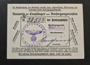 WWII German DAF Employment Certificate Document Arbeitsbuch Extract w/ Stamps
