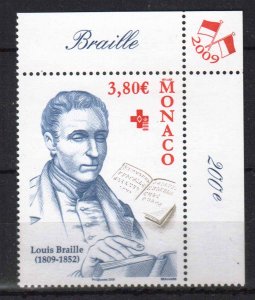 MONACO STAMPS 2008 , AL. BRAILLE, MNH