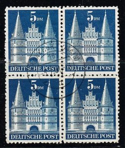 Germany used stamp block of 4 bizone Michel #100 type 2