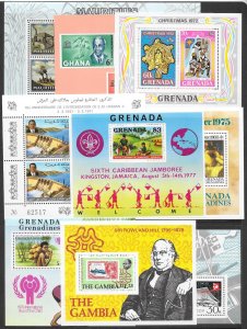WORLDWIDE (240+) Souvenir Sheets 90%+ Mint Never Hinged Few CTO/Lightly Hinged