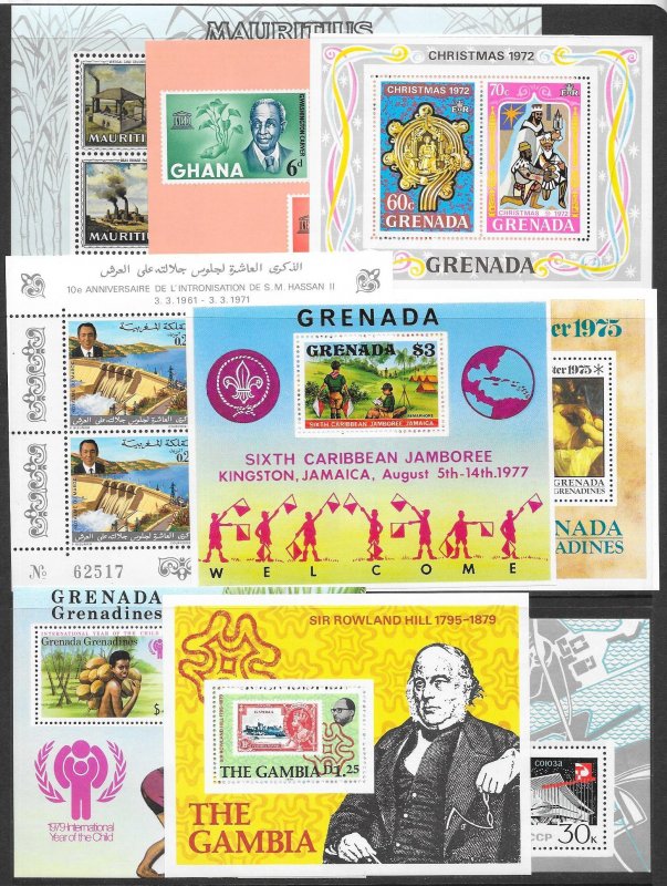 WORLDWIDE (240+) Souvenir Sheets 90%+ Mint Never Hinged Few CTO/Lightly Hinged