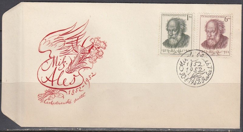 Czechoslovakia Scott 546-7 FDC - Mikulas Ales