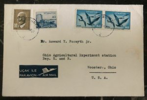 1940s Turkey Airmail Cover To Agricultural Exp Station Wooster OH USA