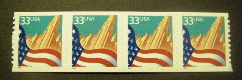 Scott 3281c, 33 cent Flag o/City, PNC4 #3333 MNH, NICE