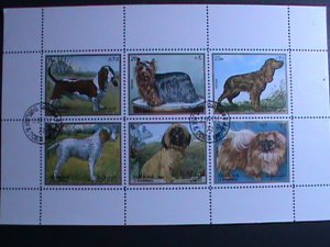 SHARJAH-1972-WORLD FAMOUS LOVELY DOGS CTO FANCY CANCEL SHEET-VERY FINE