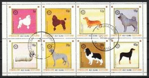 Eynhallow, Local, 1984 issue. Various Dogs sheet of 8. Canceled.