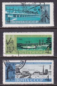 Russia 1962 Sc 2692-4 Hydro Electric Power Station Fertilizer Plant Stamp CTO