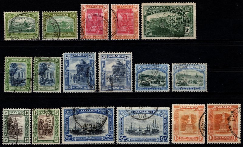 Jamaica 1921-29 Pictorial Def. Wmk Mult Script CA, Part Set to 1s [Used]