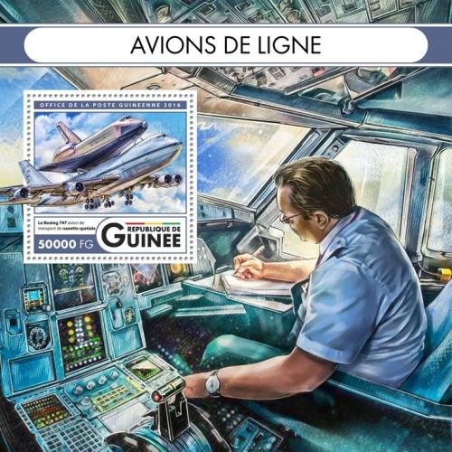 GUINEA 2016 SHEET AIRLINERS AVIATION