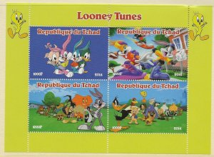Thematic Stamps Disney Chad 2014 Looney Tunes sheet of 4 values used 