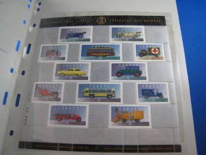 CANADA 1993-1996 VEHICLES SHEET IN FOLDER  MNH