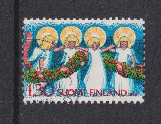 Finland    #744  used  1986  Christmas  1.30m left