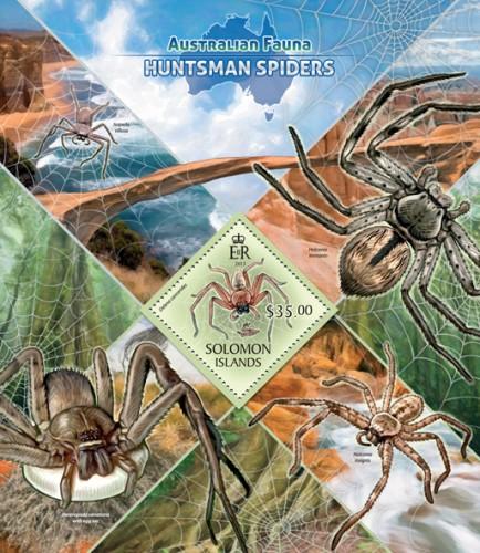 SOLOMON ISLANDS 2013 SHEET HUNTSMAN SPIDERS WILDLIFE slm13404b