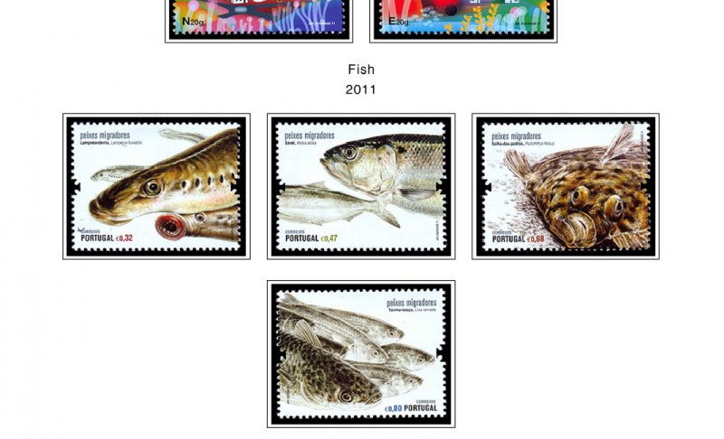 COLOR PRINTED PORTUGAL 2011-2015 STAMP ALBUM PAGES (93 illustrated pages)