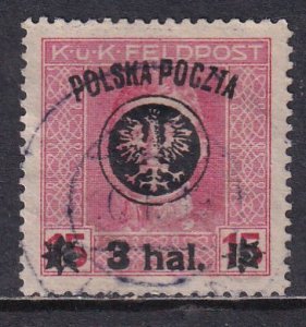 Poland 1918 Sc 31 Austrian Military Surcharged Stamp Used