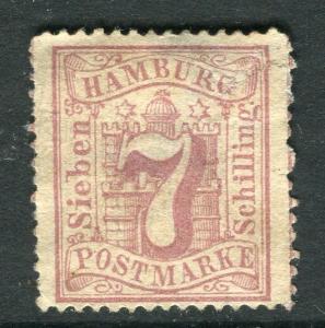 GERMANY  HAMBURG;  1864-5 classic perf issue 7s. unused value, 