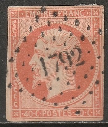 France 1853 Sc 18 used 1792 (Lucon) PC cancel