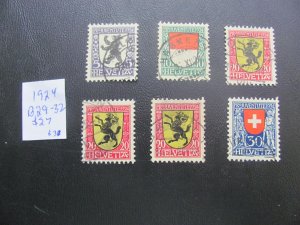 SWITZERLAND 1924 USED SC B29-32+ SET VF/XF $27 (185)