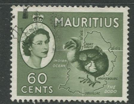 Mauritius - Scott 261 - QEII Pictorial Definitives -1953 -Used -Single 60c Stamp