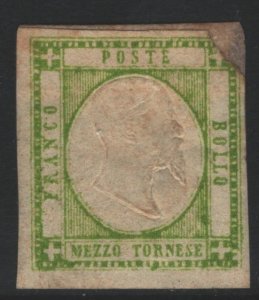 Italy Two Sicilies Sc#19a MH - corner fault at top