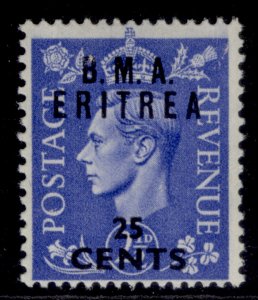 BRITISH OC OF ITALIAN COLONIES GVI SG E4, 25c on 2½d light ultramarine, M MINT.