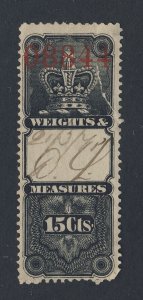 Canada Used Revenue W&M Stamp; #FWM3-15c (#08844)  Tear Right side