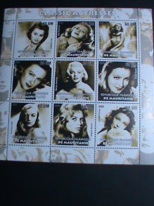 MAURITANIA STAMP:2003 FAMOUS CLASSIC SEXY  MOVIE STARS MNH MINI SHEET-VF