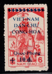 North Viet Nam, Viet MINH Scott 1L54 Unused overprinted Elephant stamp
