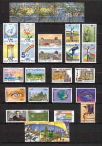 1995 - SAN MARINO - Complete year set - Scott #1323 and others - MNH**